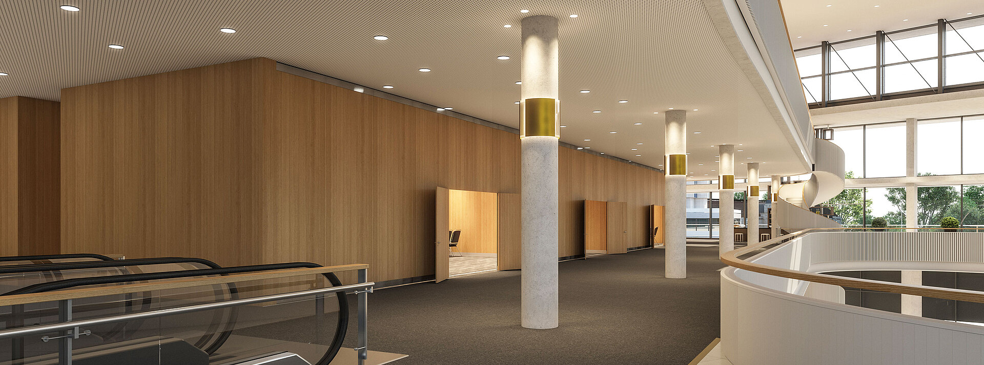 GSIS Header 2025 - Foyer Foyer area with white walls and angular columns, used as GSIS Header 2025 image.