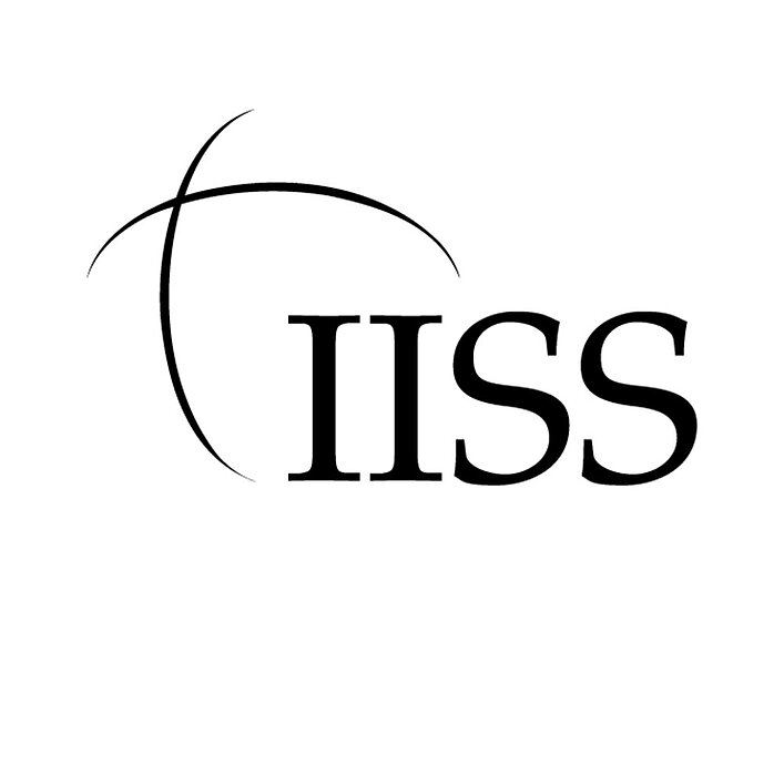 Black and white ISS logo.