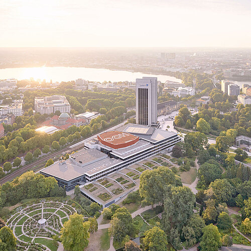 Aerial view of the Congress Center Hamburg.